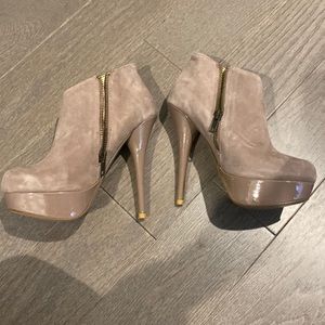 Blush platform booties